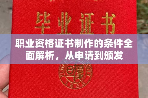清水职业资格证书制作的条件全面解析，从申请到颁发