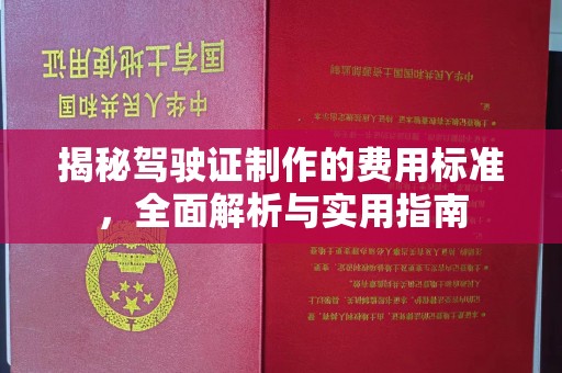 清水揭秘驾驶证制作的费用标准，全面解析与实用指南