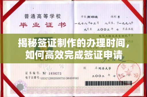 清水揭秘签证制作的办理时间，如何高效完成签证申请